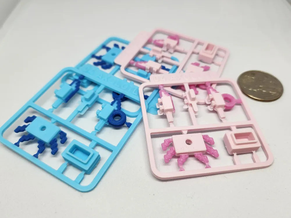 Minecraft'tan ilham alan Axolotl Mini Şekil Seti/Anahtarlık