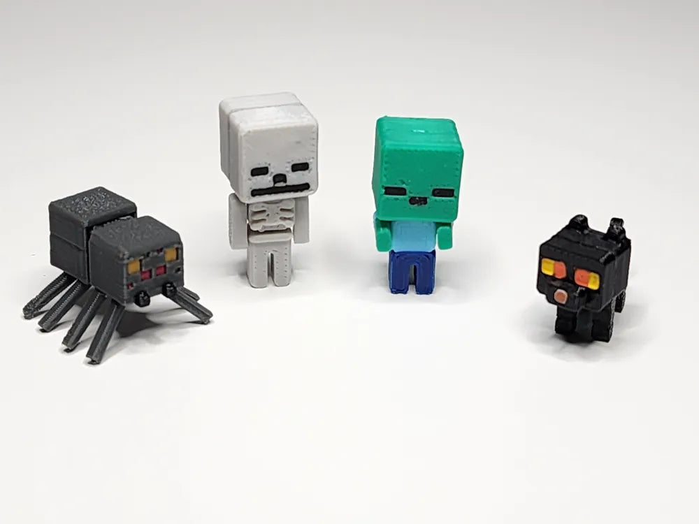 Minecraft'tan ilham alan İskelet Minifigür Seti/Anahtarlık