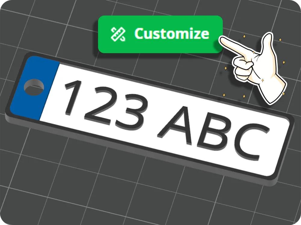 Araba Plakası Anahtarlık Oluşturucu [OpenSCAD]