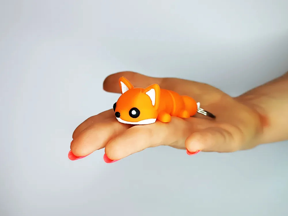 Sevimli Flexi Pets Fox (Anahtarlık ve Mıknatıs)