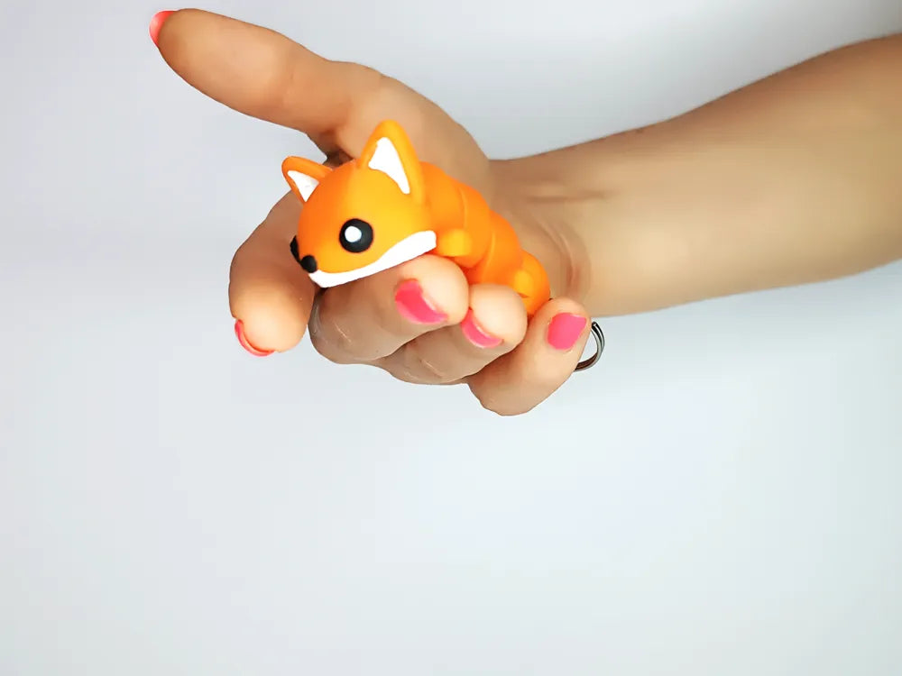 Sevimli Flexi Pets Fox (Anahtarlık ve Mıknatıs)