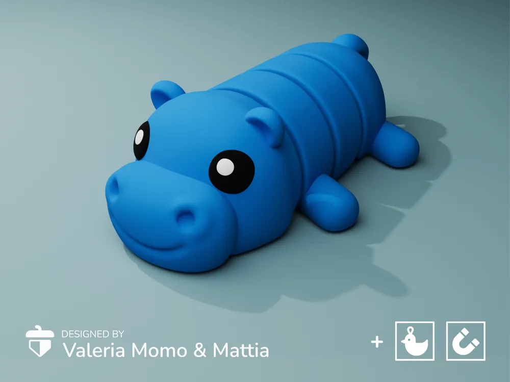 Sevimli Flexi Pets Su Aygırı (Anahtarlık ve Mıknatıs)