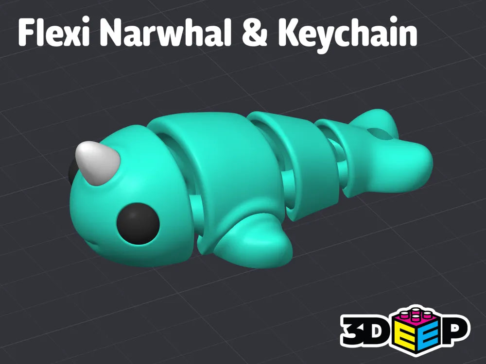 Flexi Boynuzlu Balina ve Anahtarlık - Destek Yok