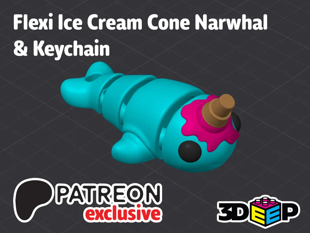 Flexi Boynuzlu Balina ve Anahtarlık - Destek Yok