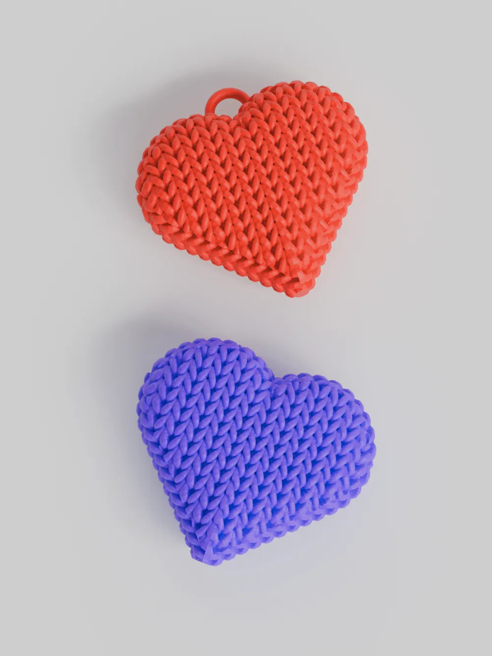 Örme Çift Taraflı Kalp Anahtarlık