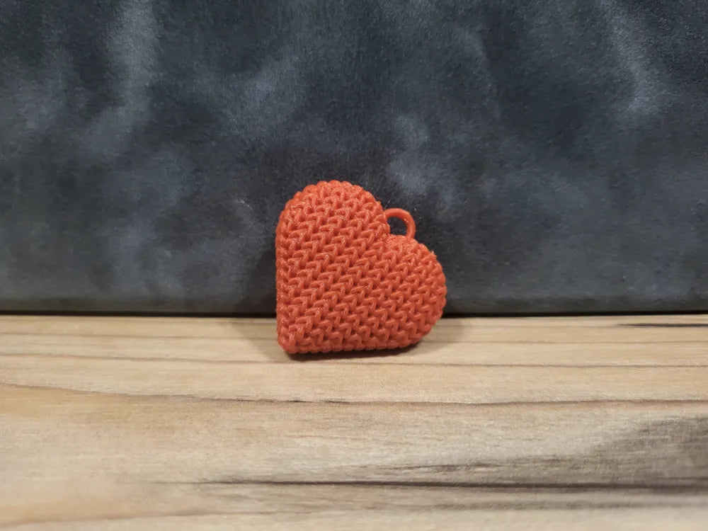 Örme Çift Taraflı Kalp Anahtarlık