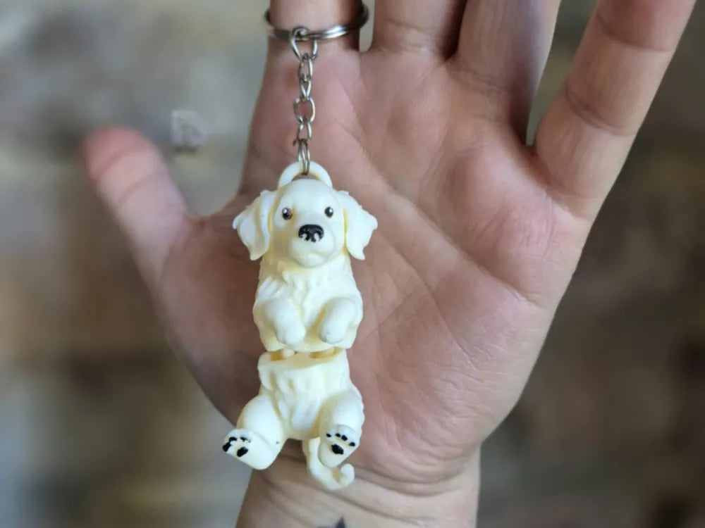 Golden Retriever Anahtarlık – Mafsallı evcil hayvan dostu