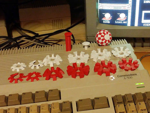 "Amiga" Topu - Tek kafalı yazıcıyla basılabilir iki renkli top. Tutkal yok.